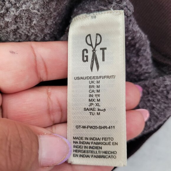 Goodthreads Women's Heritage Fleece Ruffle Shoulder Sweatshirt Dark Brown Medium - Picture 8 of 11